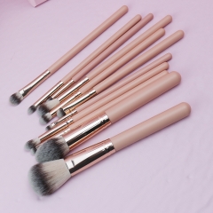 Makeup brush set 11 pieces including powder brush, bronzer brush and eyeshadow brushes